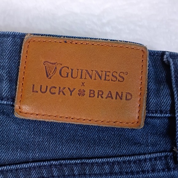 Guinness x Lucky Brand 223 Straight Leg Jeans Mens 33x32 Dark Wash Blue Denim - Picture 4 of 15